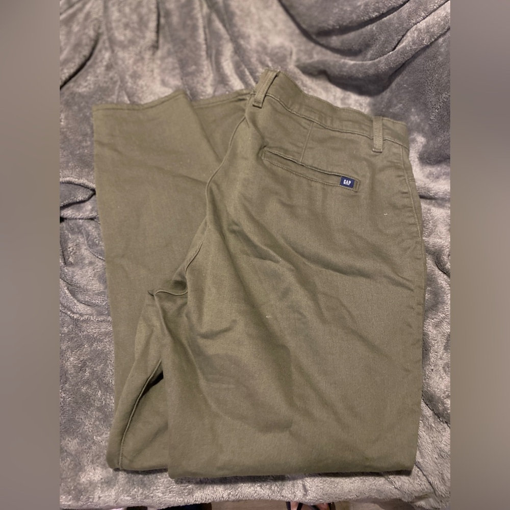 GAP womens green khaki skinny stretch pants 16 high rise - Picture 3 of 3